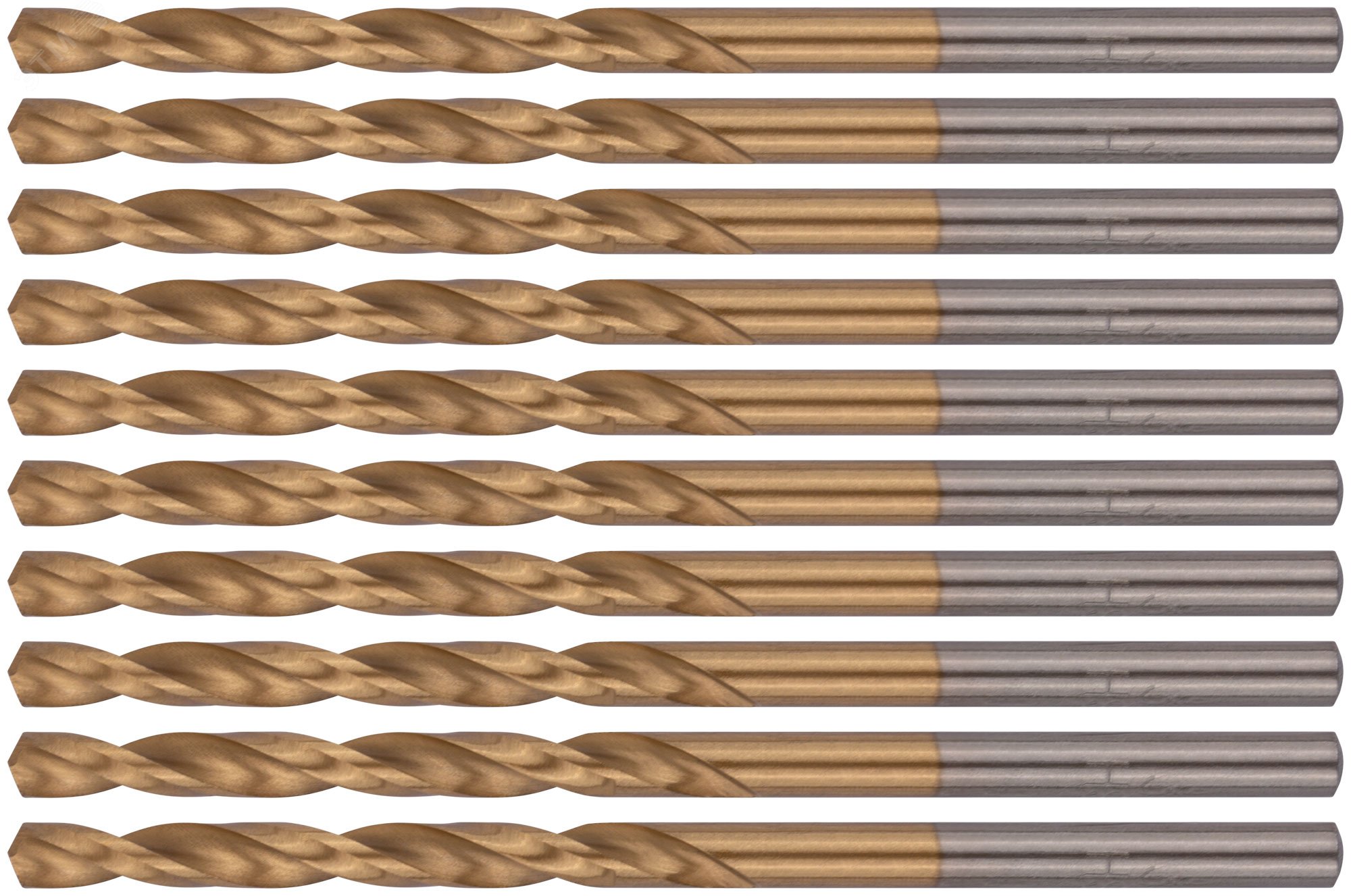 Изображение товара Сверла HSS по металлу титановое покрытие 3.3 мм 10 шт коробка