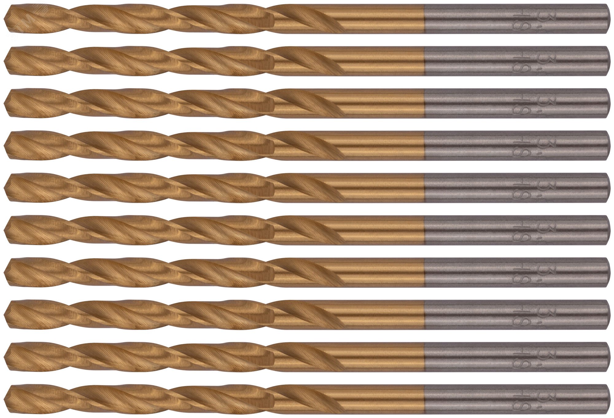 Изображение товара Сверла HSS по металлу 3.5 мм титановое покрытие 10 шт