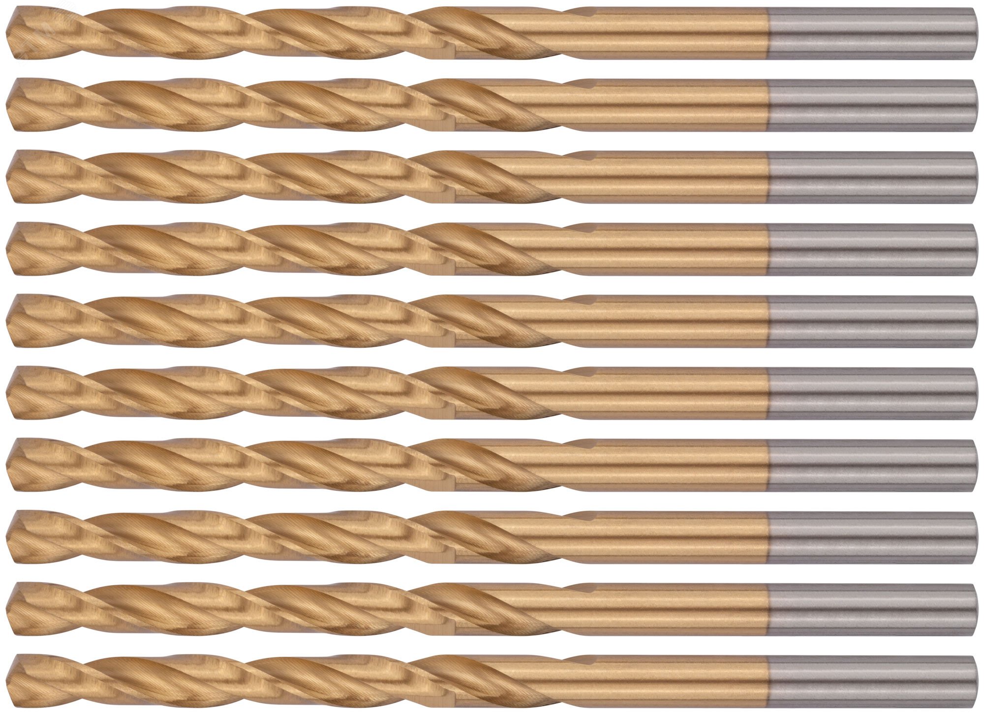 Изображение товара Сверла HSS по металлу с титановым покрытием 4.8 мм 10 шт в упаковке