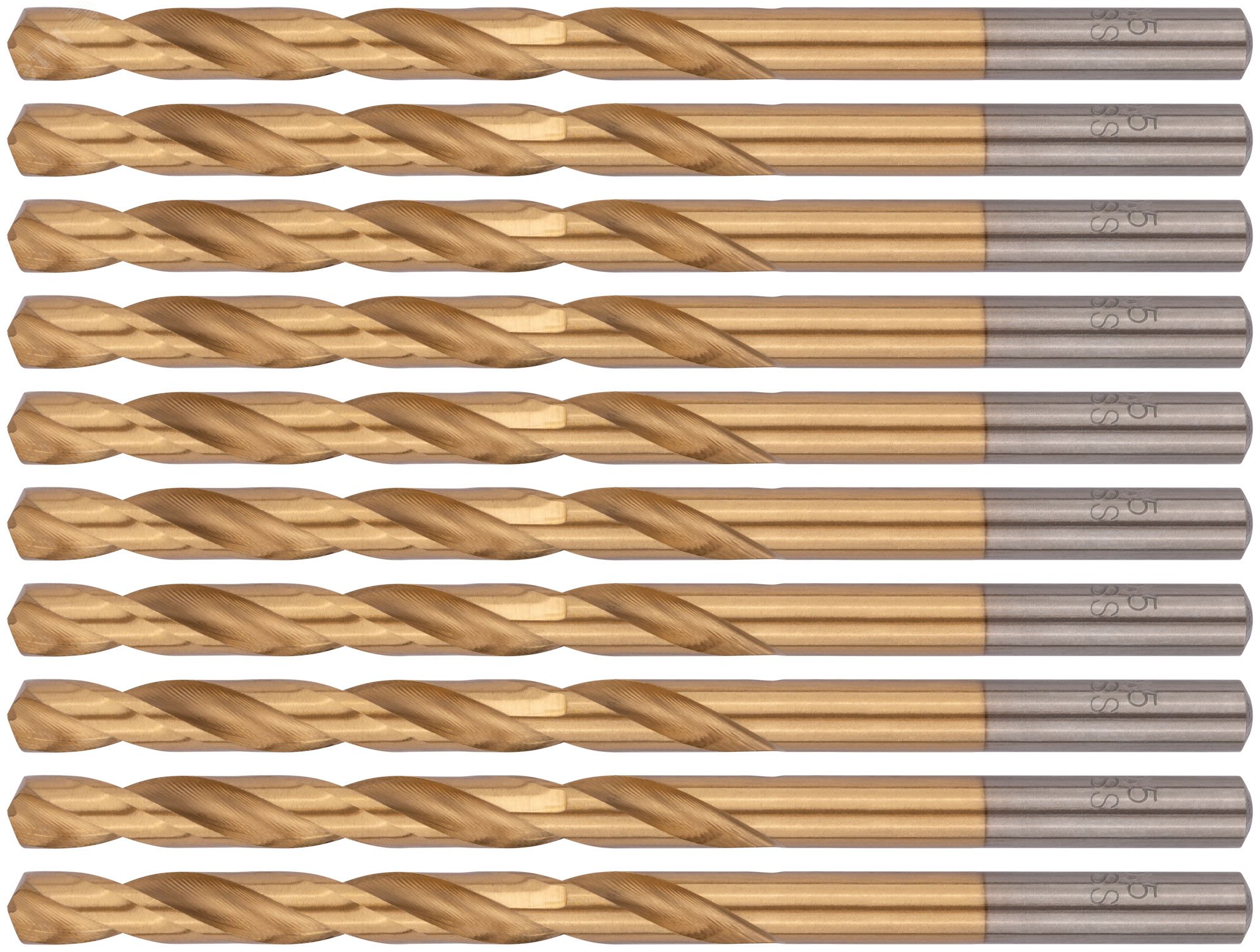 Изображение товара Сверла HSS по металлу с титановым покрытием 5.5 мм 10 шт