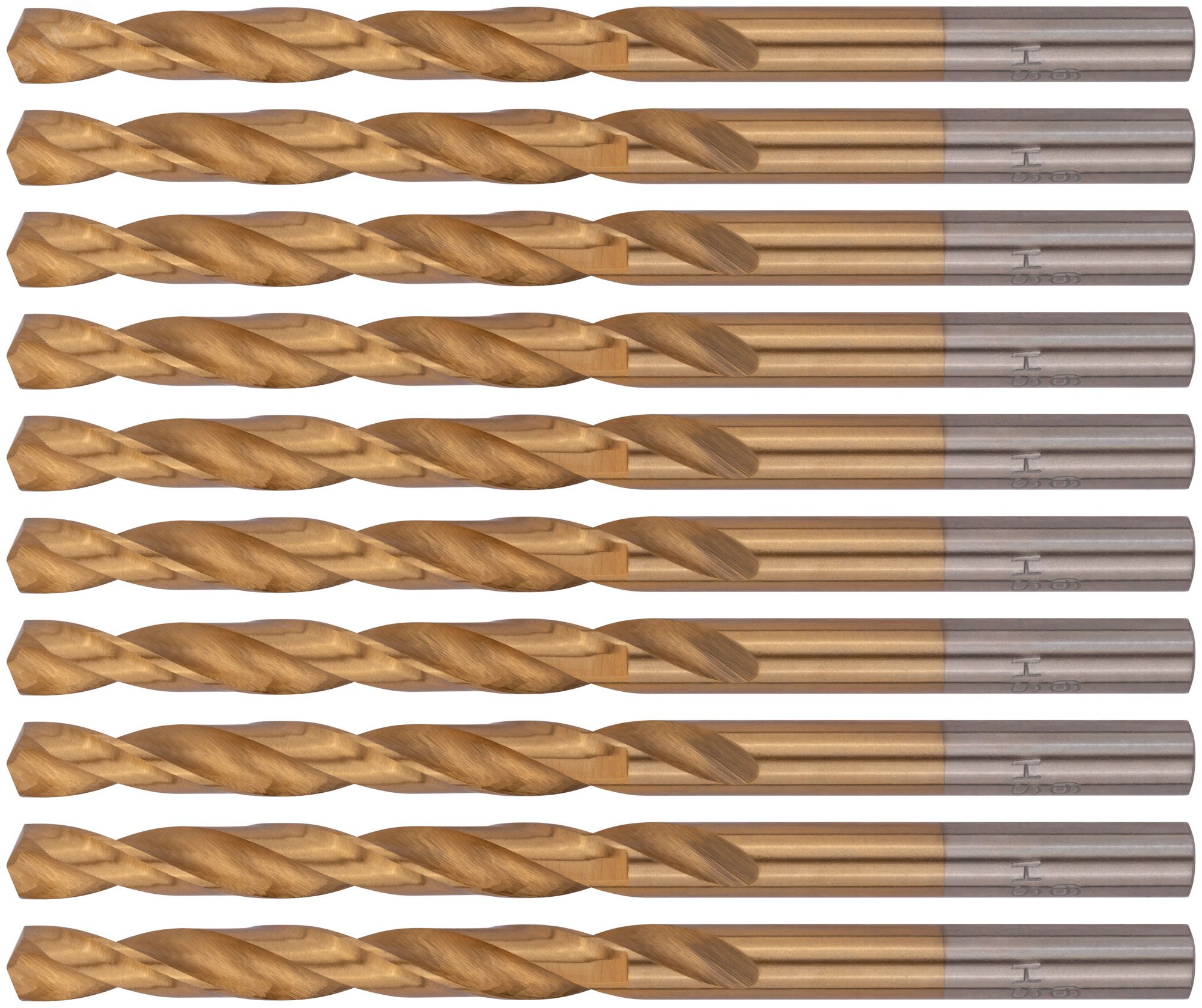 Изображение товара Сверла HSS по металлу с титановым покрытием 6 мм 10 шт для точного сверления