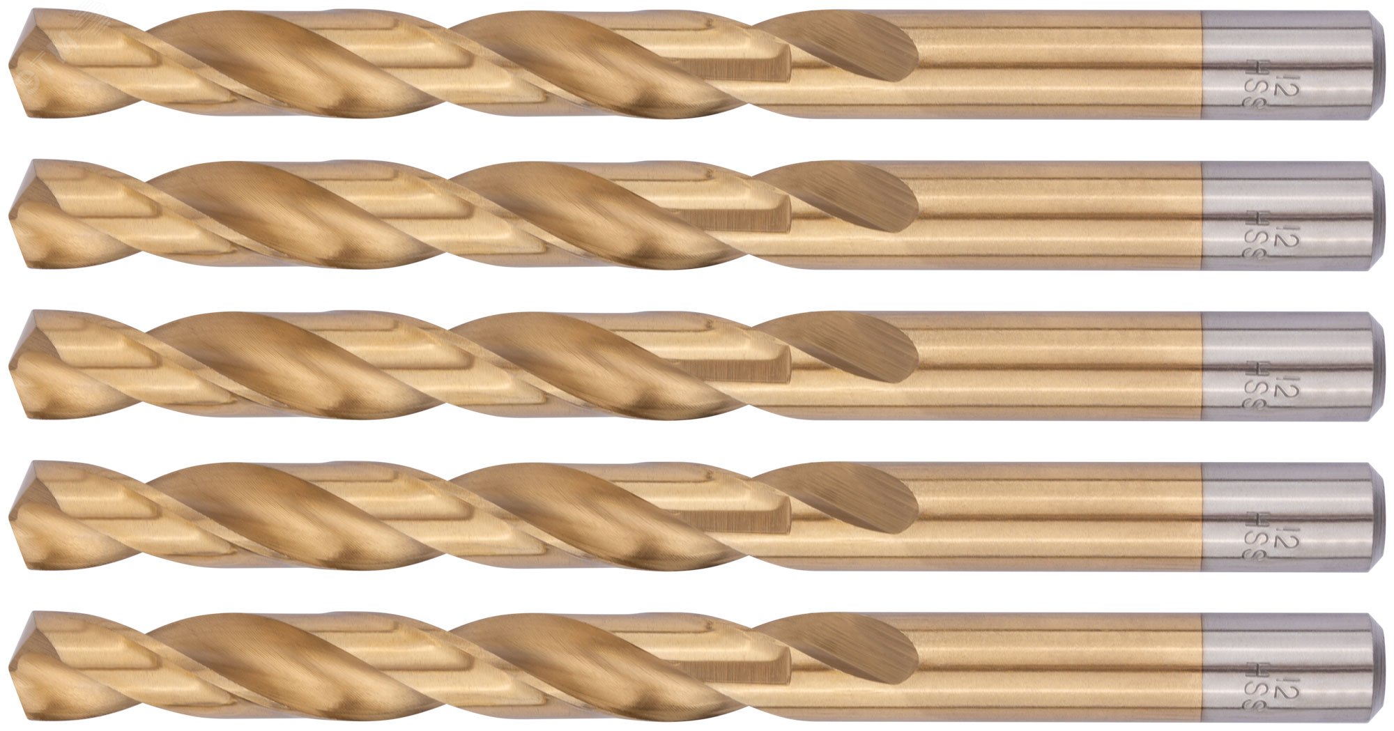 Изображение товара Сверла HSS 12 мм с титановым покрытием (упаковка 5 шт)