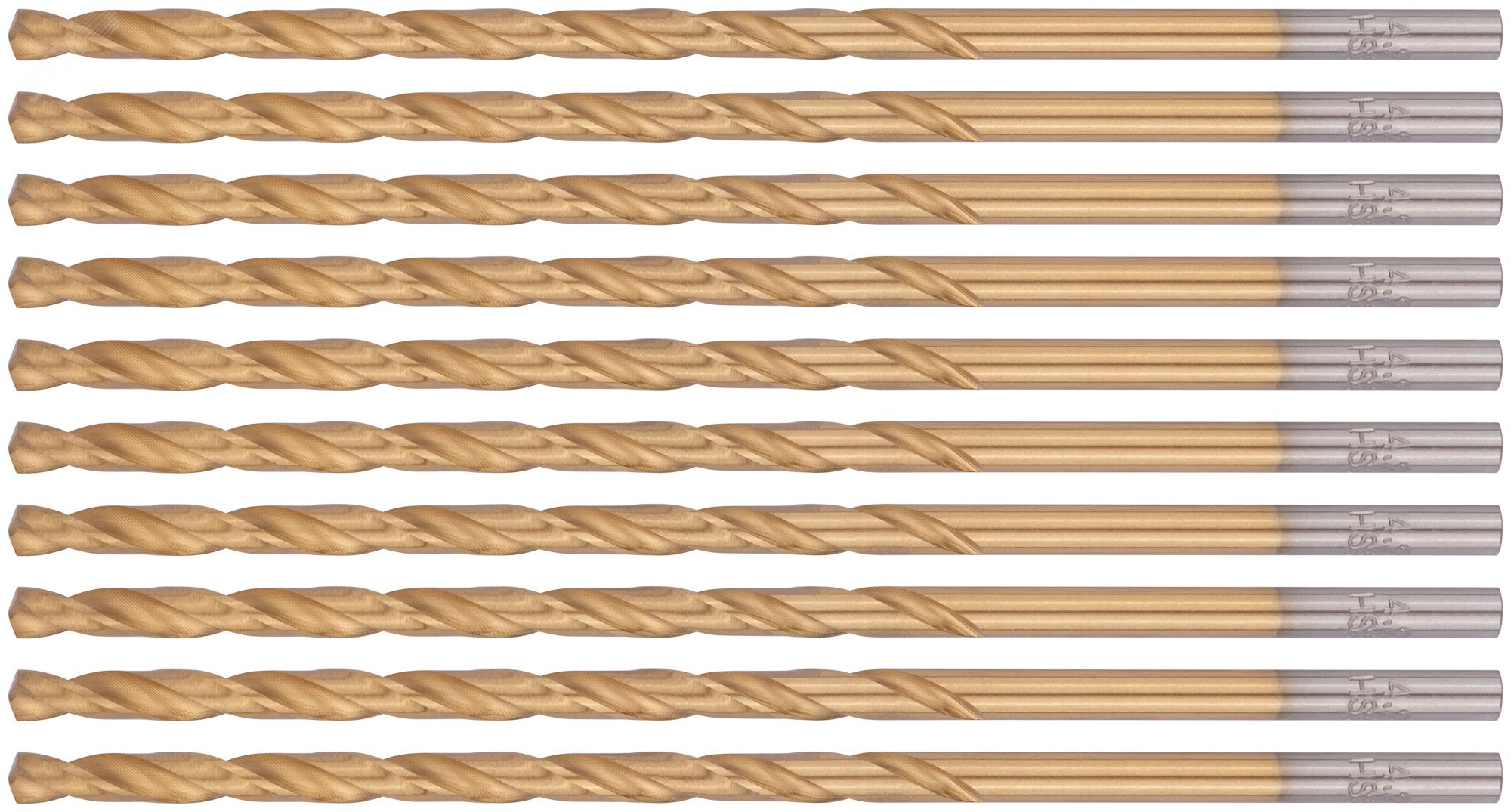 Изображение товара Сверла HSS по металлу удлиненные титановое покрытие 4.2х119 мм (10 шт) комплект