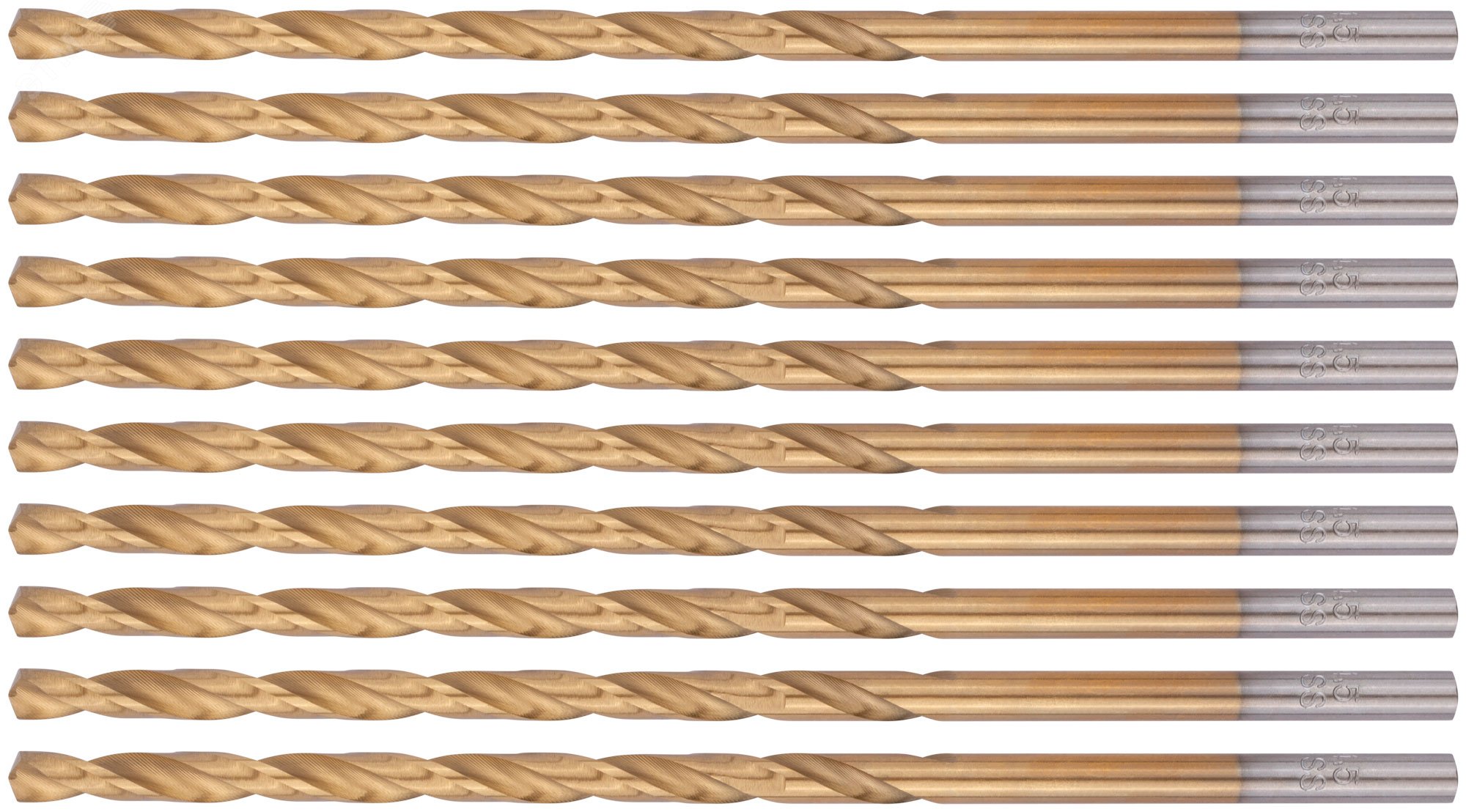 Изображение товара Набор удлиненных сверл по металлу с титановым покрытием 4.5 мм 10 шт