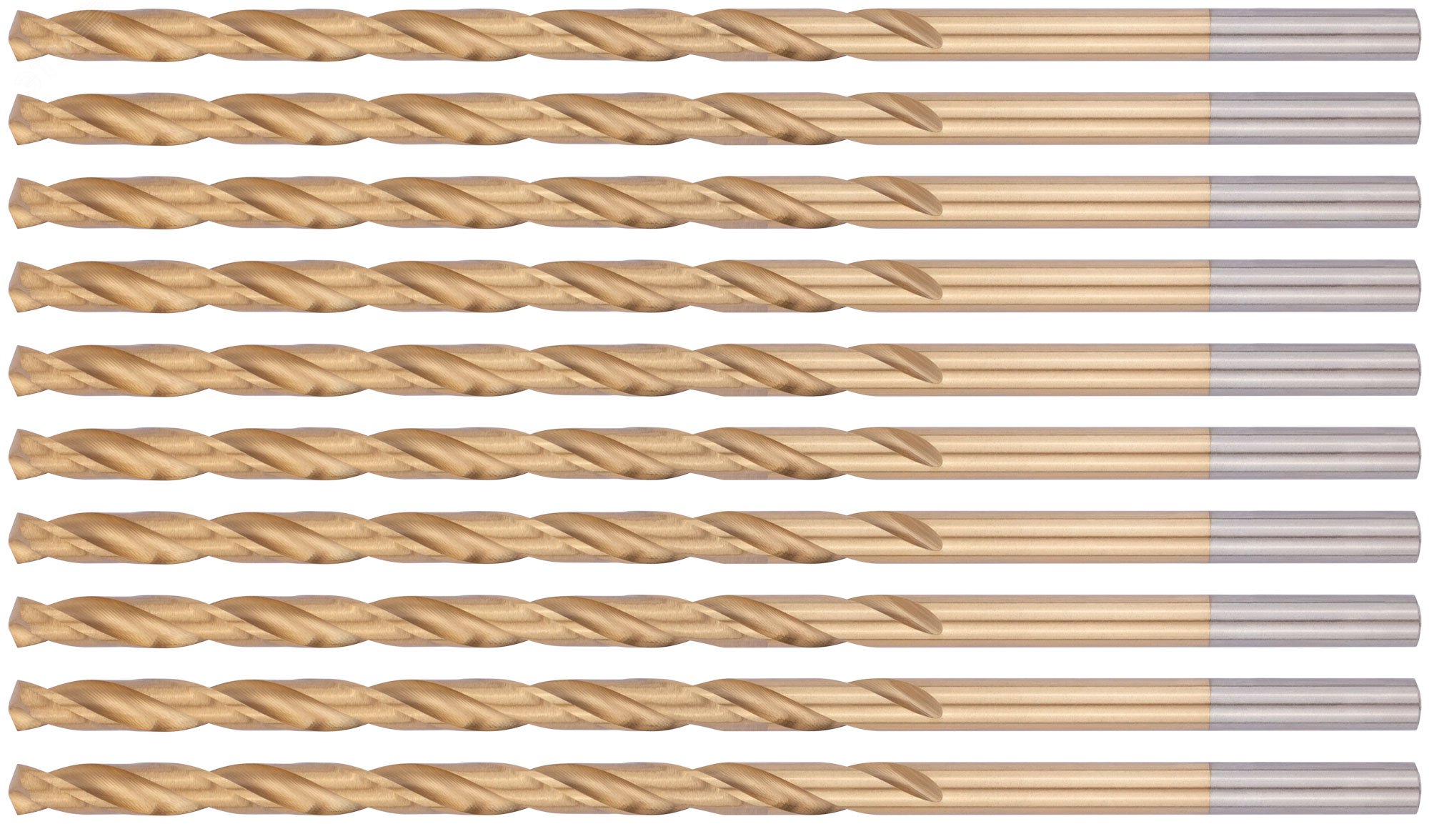 Изображение товара Сверла HSS по металлу удлиненные титановое покрытие 5.0х132 мм (10 шт) упак