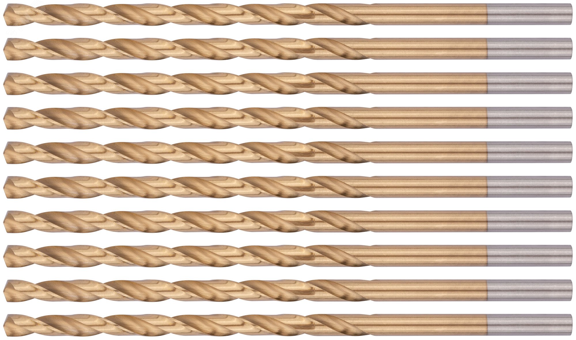 Изображение товара Сверла HSS по металлу удлиненные титановое покрытие 5.5х139 мм (10 шт) упак