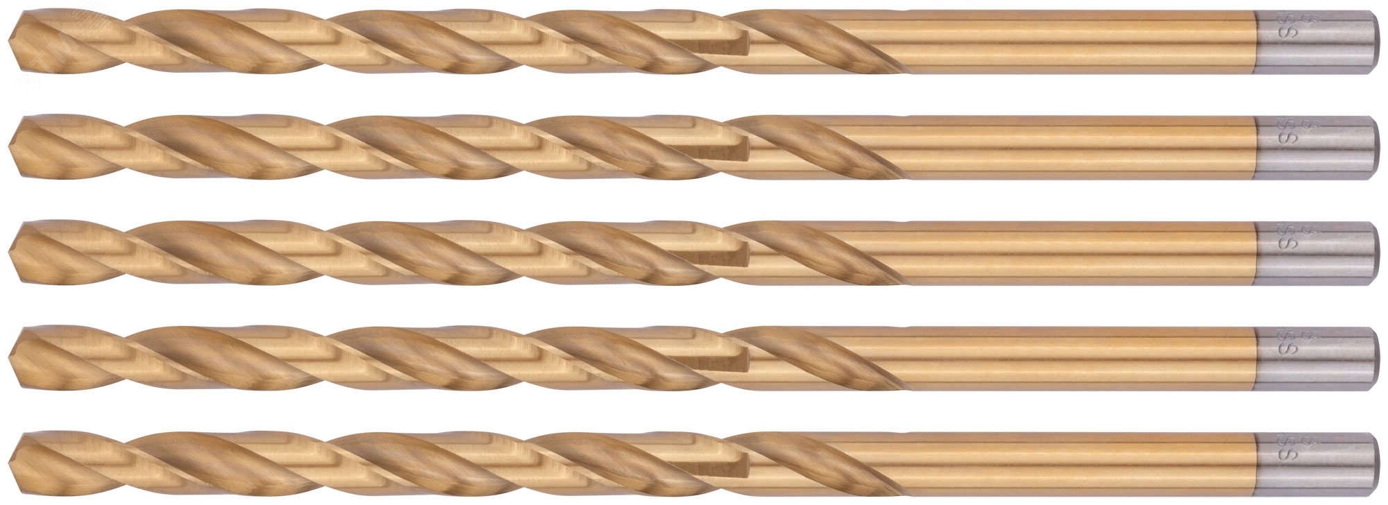 Изображение товара Сверла HSS по металлу с титановым покрытием 8.0х165 мм 5 шт