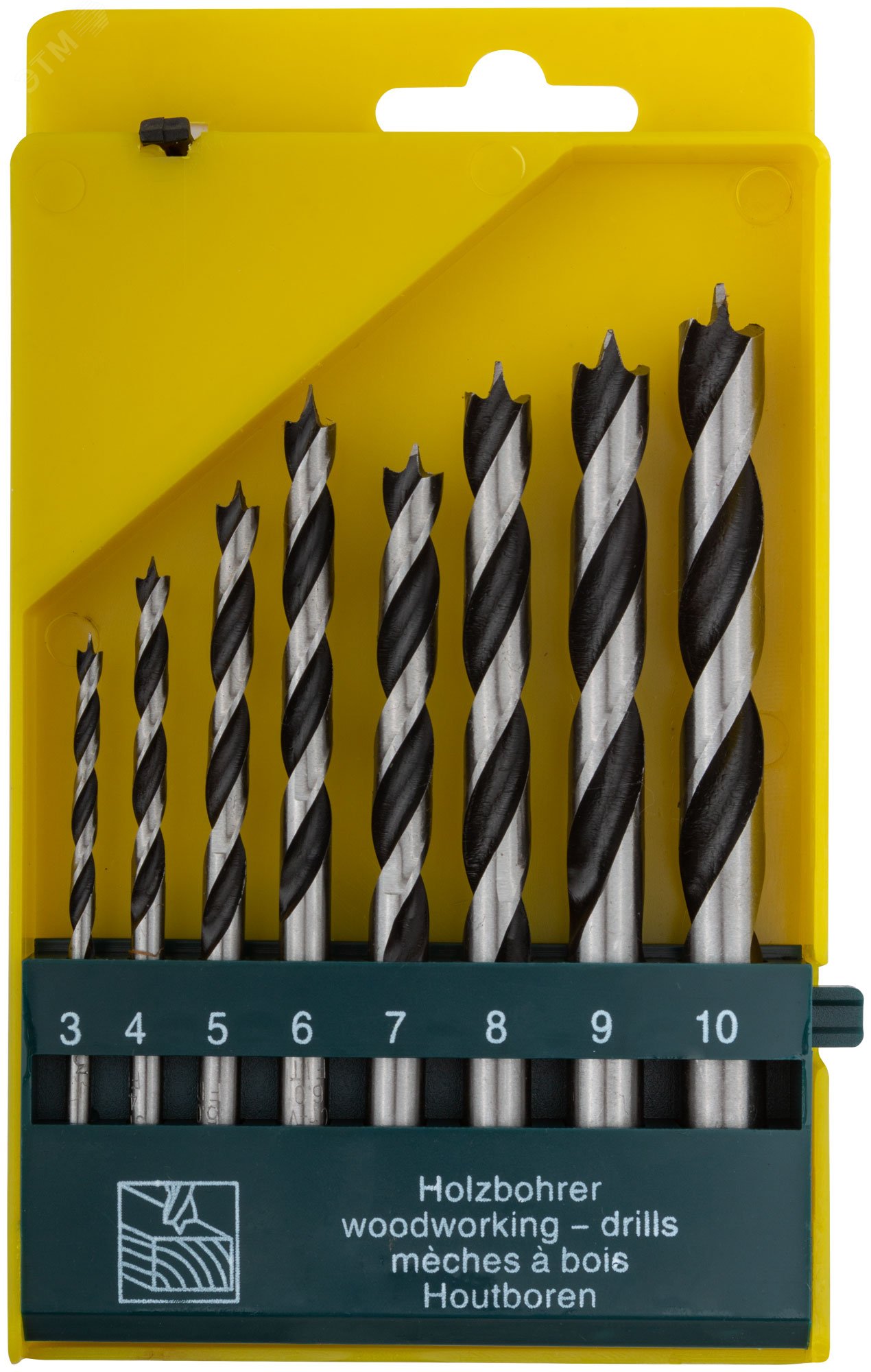 Изображение товара Набор сверл по дереву FIT HQ 8 шт диаметров 3-10 мм хром-ванадиевая сталь