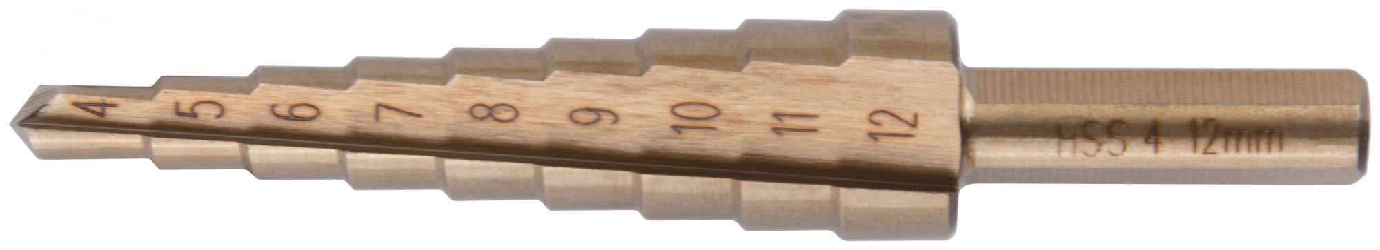 Изображение товара Ступенчатое сверло HSS Co5% по металлу 9 ступеней 4-12 мм бренд FIT