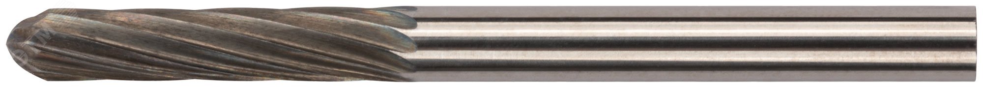 Шарошка карбидная Профи, штифт 3 мм (мини), цилиндрическая с закруглением 36582 FIT - превью
