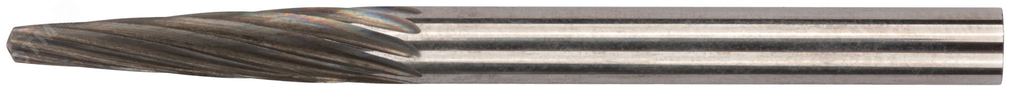 Шарошка карбидная Профи, штифт 3 мм (мини), коническая с закруглением 36585 FIT - превью