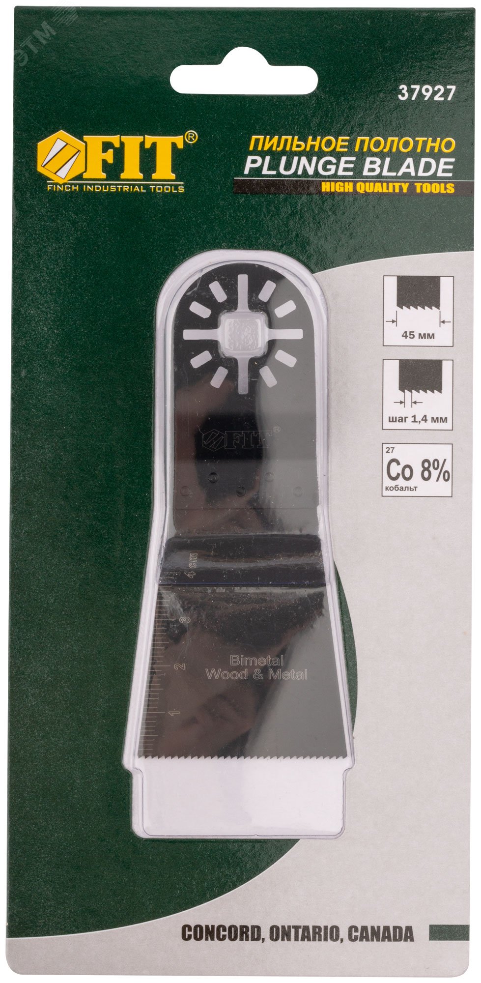 Полотно пильное фрезерованное ступенчатое удлиненное, Bi-metall Co 8%, 45 мм х 0.8 мм 37927 FIT - превью 3
