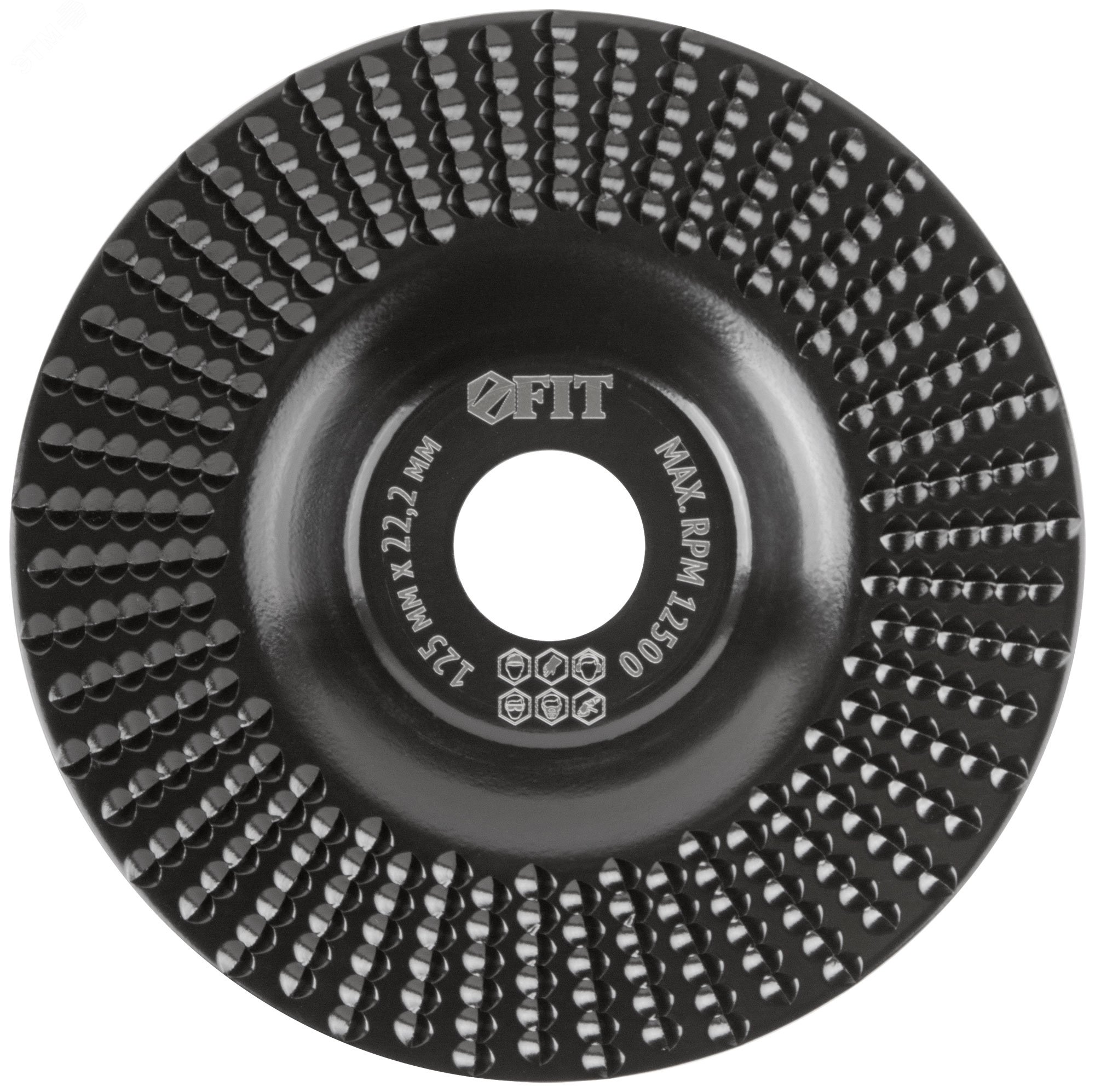 Изображение товара Диск обдирочный по дереву плоский 125 мм насечка R80 для углошлифовальных машин