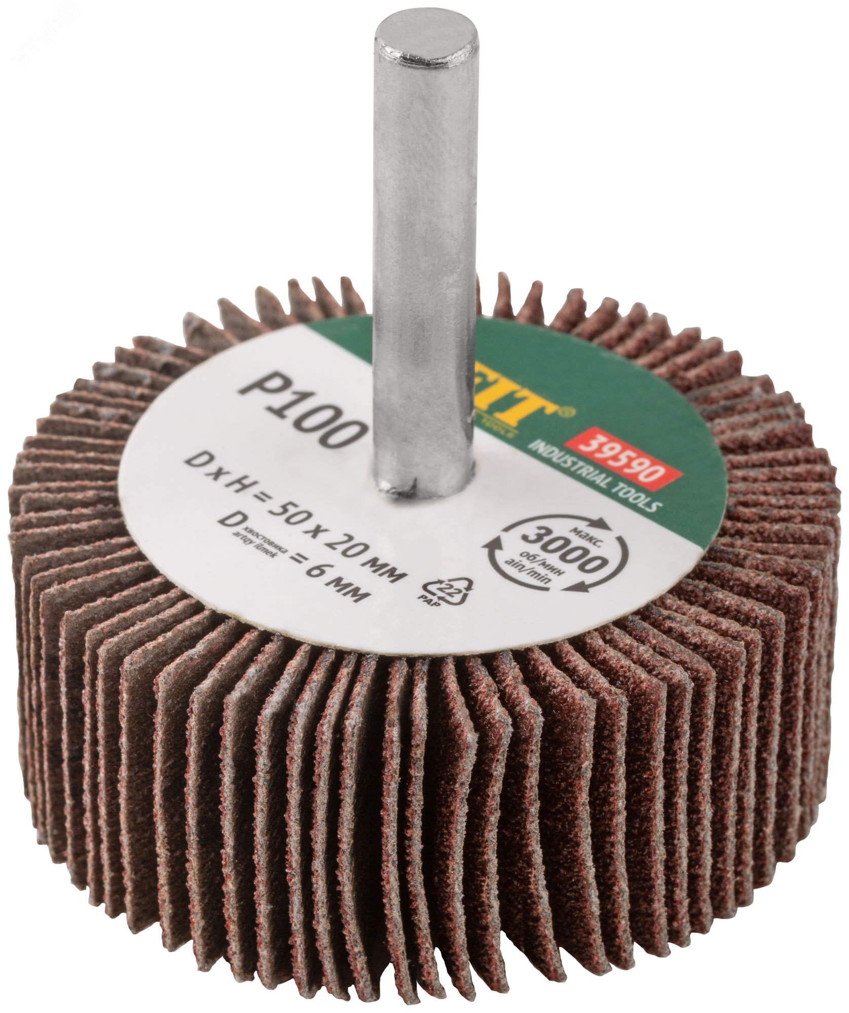 Изображение товара Диск лепестковый радиальный для дрели 50 мм 6 мм зернистость 100