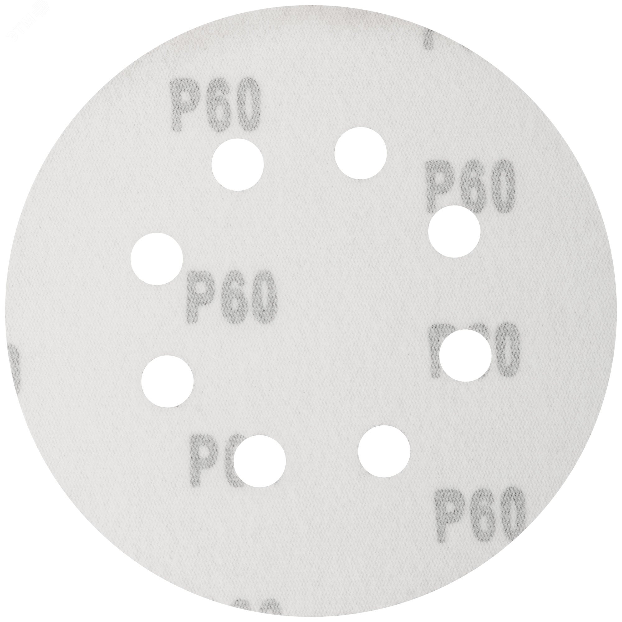 Круги шлифовальные с отверстиями (липучка), алюминий-оксидные, 125 мм, 5 шт Р 60 39663 FIT - превью 2