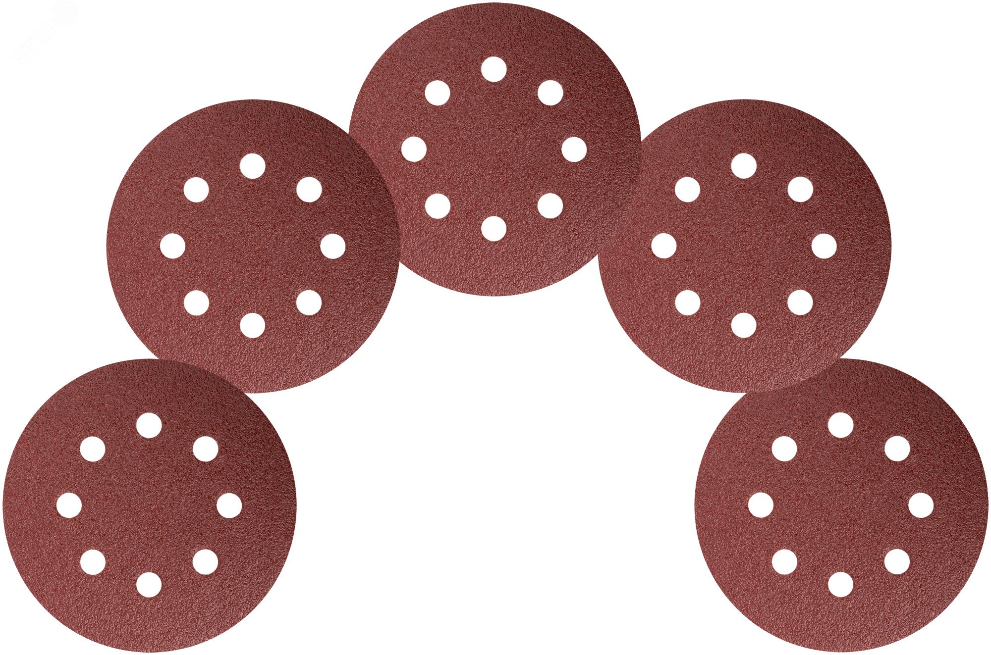 Круги шлифовальные с отверстиями (липучка), алюминий-оксидные, 125 мм, 5 шт Р 60 39663 FIT - превью 5