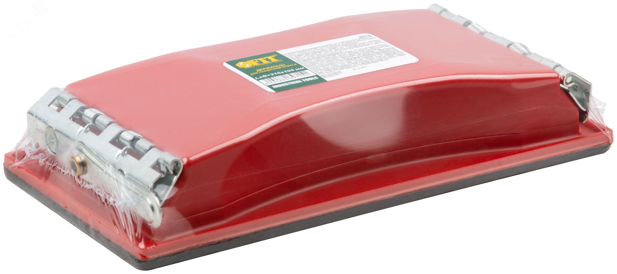 Держатель длоя наждачной бумаги пластиковый с металлическим прижимом, красный 210х105 мм 39715 FIT - превью 3
