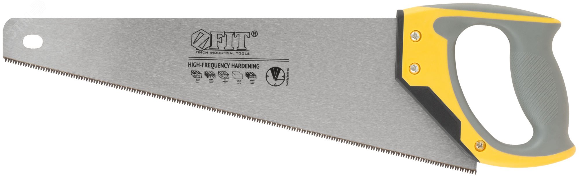 Изображение товара Ножовка по дереву Профи FIT 400 мм с каленым зубом и резиновой рукояткой