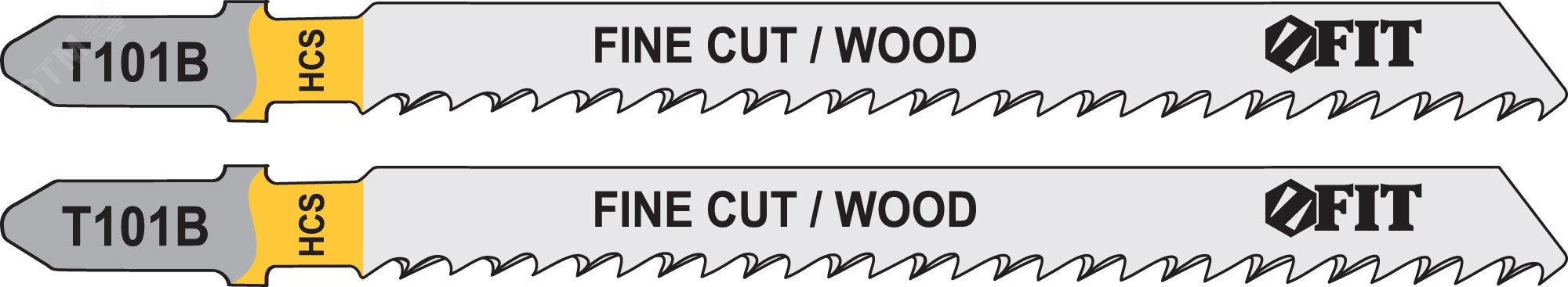 Полотна по дереву, HCS, шлифованные под свободным углом зубья, 100/74/2.5 мм (T101B), 2 шт 40948 FIT - превью