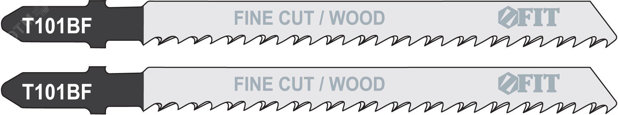 Полотна по дереву, Bimetal, шлифованные под свободным углом зубья, 100/74/2.5 мм (T101BF), 2 шт 40955 FIT - превью