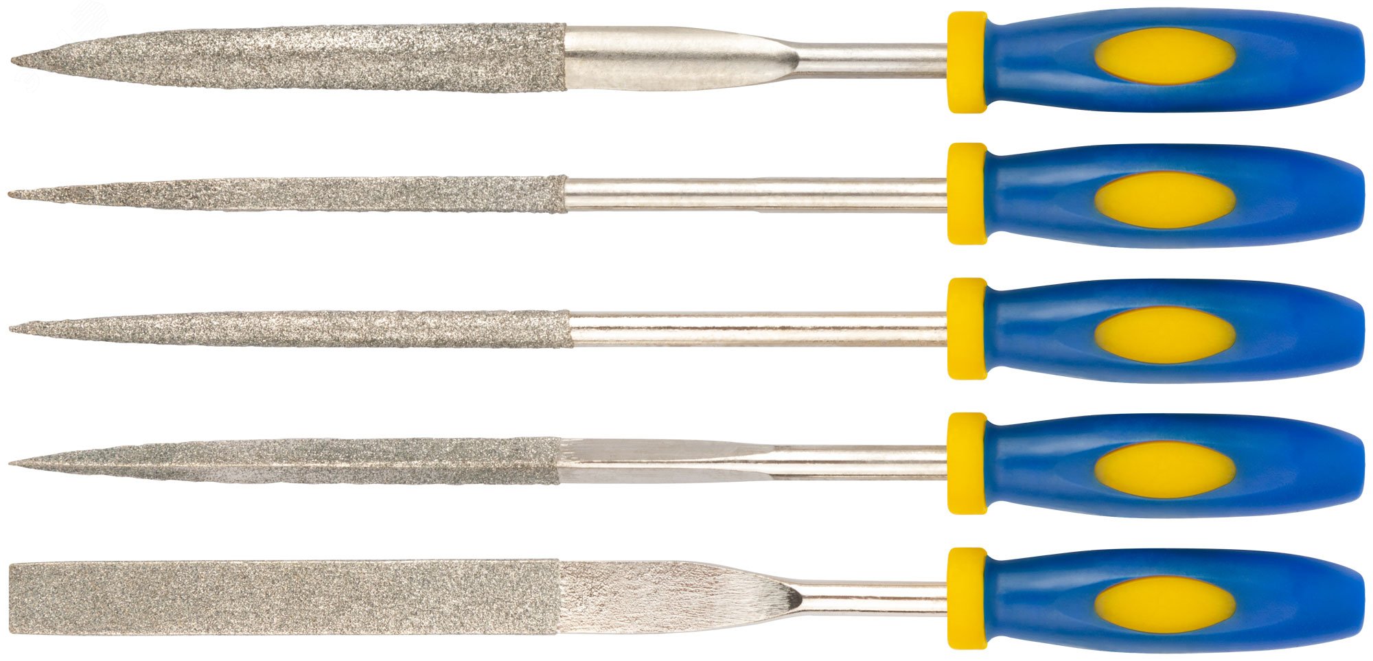 Изображение товара Надфили алмазные, мягкая ручка, 5х180х70 мм, набор5 шт (шт)