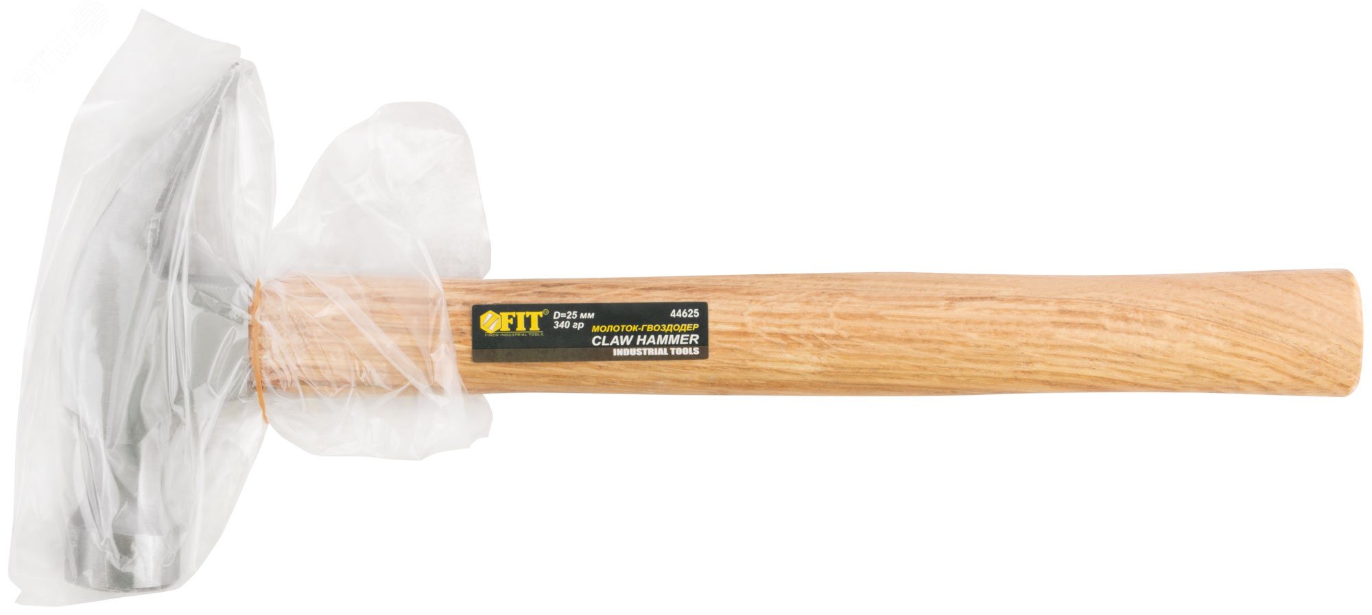 Молоток-гвоздодер, деревянная ручка 25 мм, 340 гр 44625 FIT - превью 3