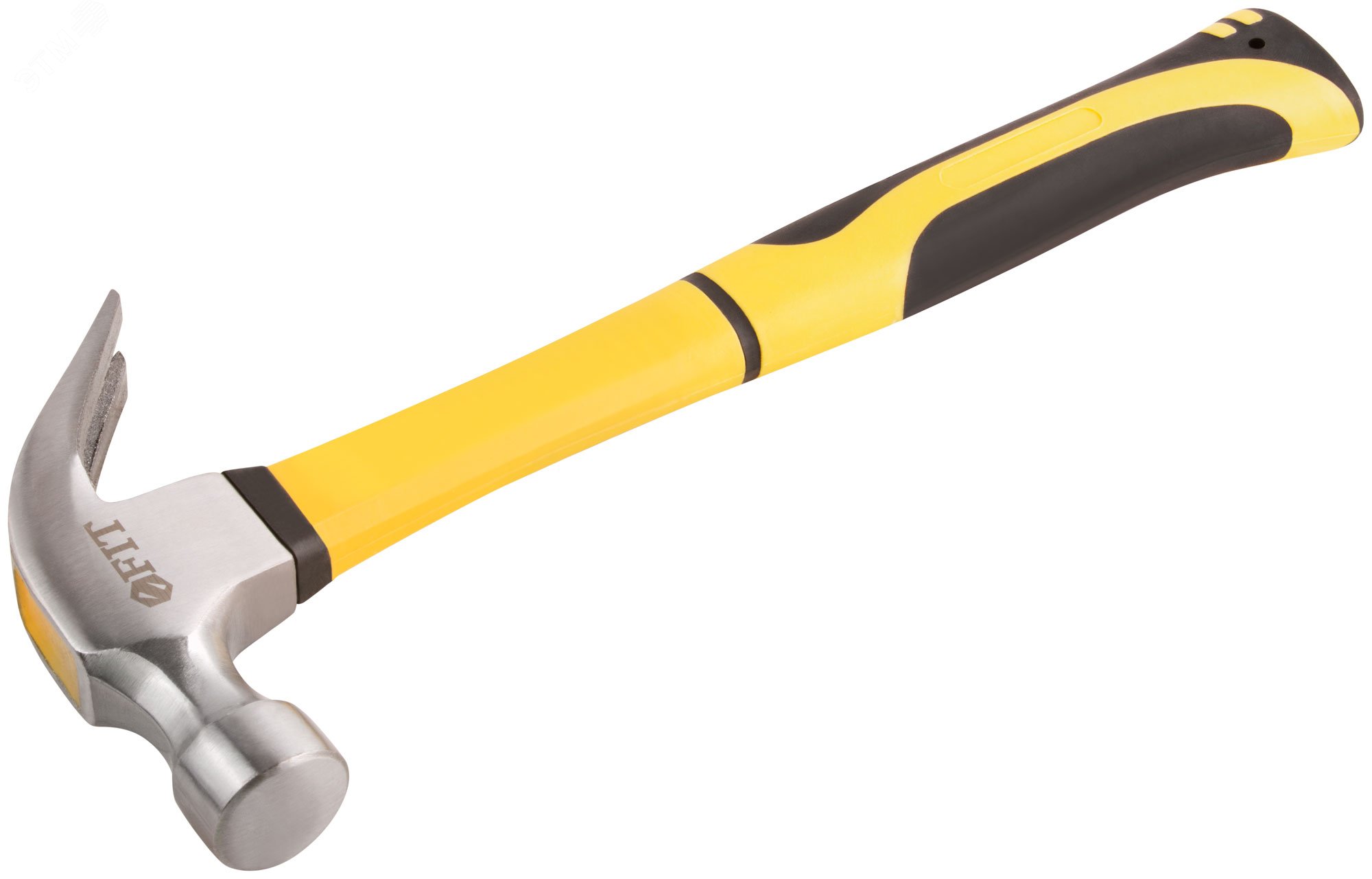 Молоток-гвоздодер, фиброглассовая усиленная ручка, Профи 28 мм, 450 гр 44772 FIT - превью 2