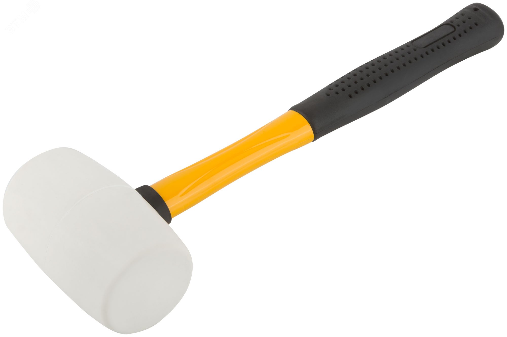 Киянка резиновая белая, фиберглассовая ручка 60 мм (450 гр) 45503 FIT - превью 2