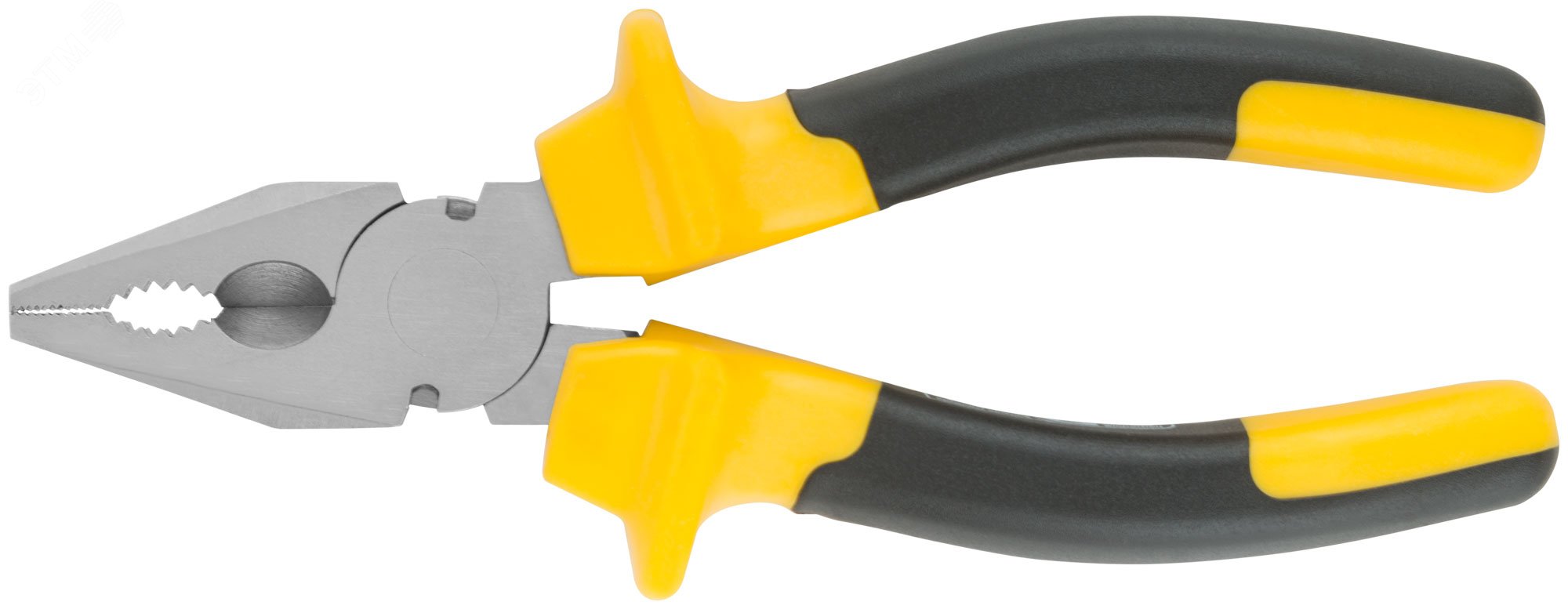 Плоскогубцы комбинированные ''Старт'' черно-желтые прорезиненные ручки, хром-никелевое покрытие 165 мм 49954 FIT - превью