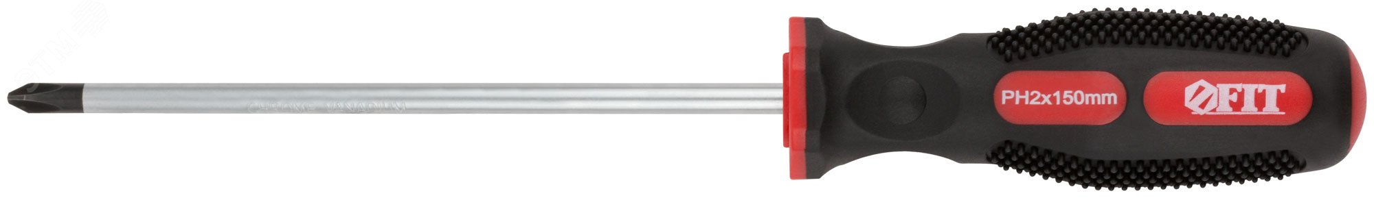 Отвертка ''Универсал'', CrV сталь, прорезиненная ручка, Профи 6х150 мм РН2 55116 FIT - превью