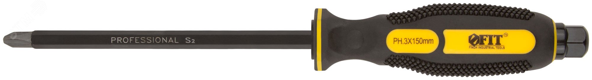 Изображение товара Отверткa ударная, сталь S2, шестигран.жало, боек под ключ, прорезиненная ручка, Профи 8х150 мм PH3 (шт)