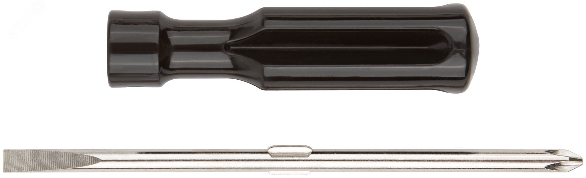 Отвертка переставная, CrV сталь, черная пластиковая ручка 6х70 мм PH2/SL6 56204 FIT - превью