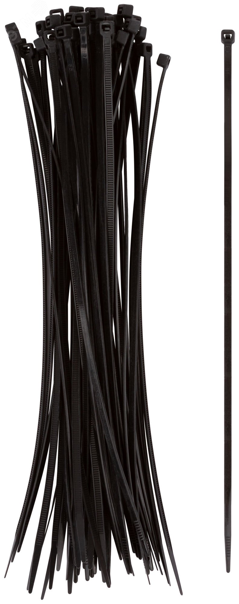 Изображение товара Черные нейлоновые хомуты FIT РОС 250x3.6мм 50 шт надежное связывание кабелей