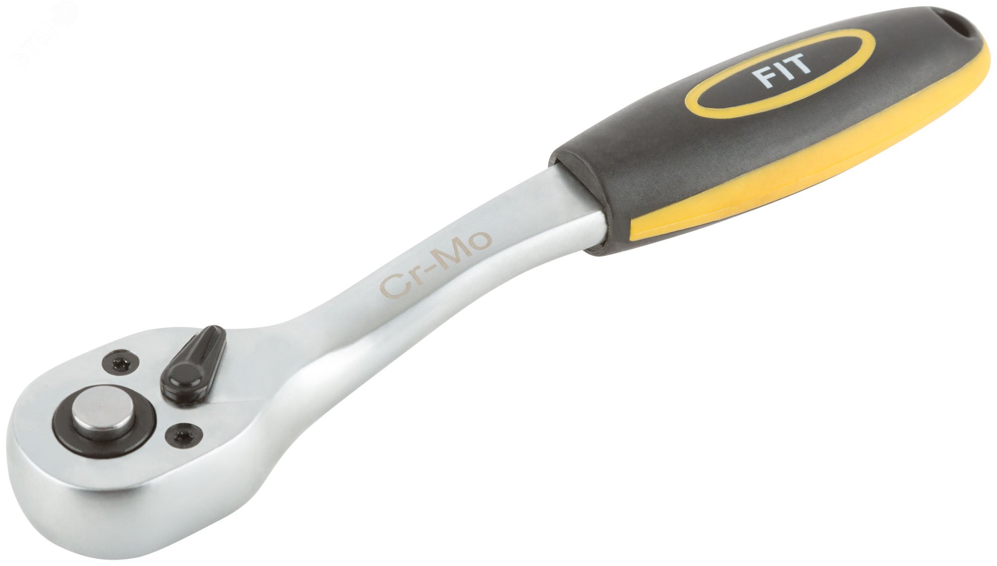 Вороток (трещотка) CrV, черно-желтая прорезиненная ручка, Профи 1/4'', 72 зубца 62351 FIT - превью 6