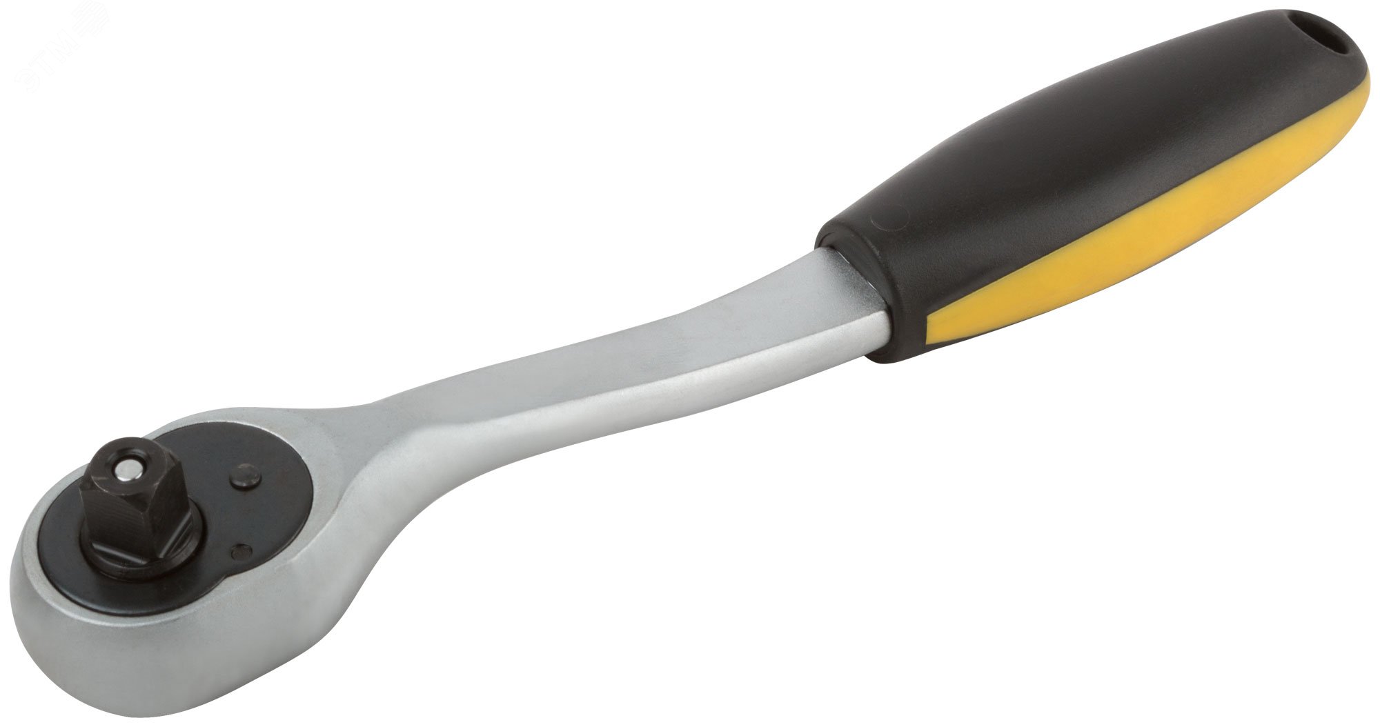 Вороток (трещотка) CrV, черно-желтая прорезиненная ручка, Профи 3/8'', 72 зубца 62352 FIT - превью 2