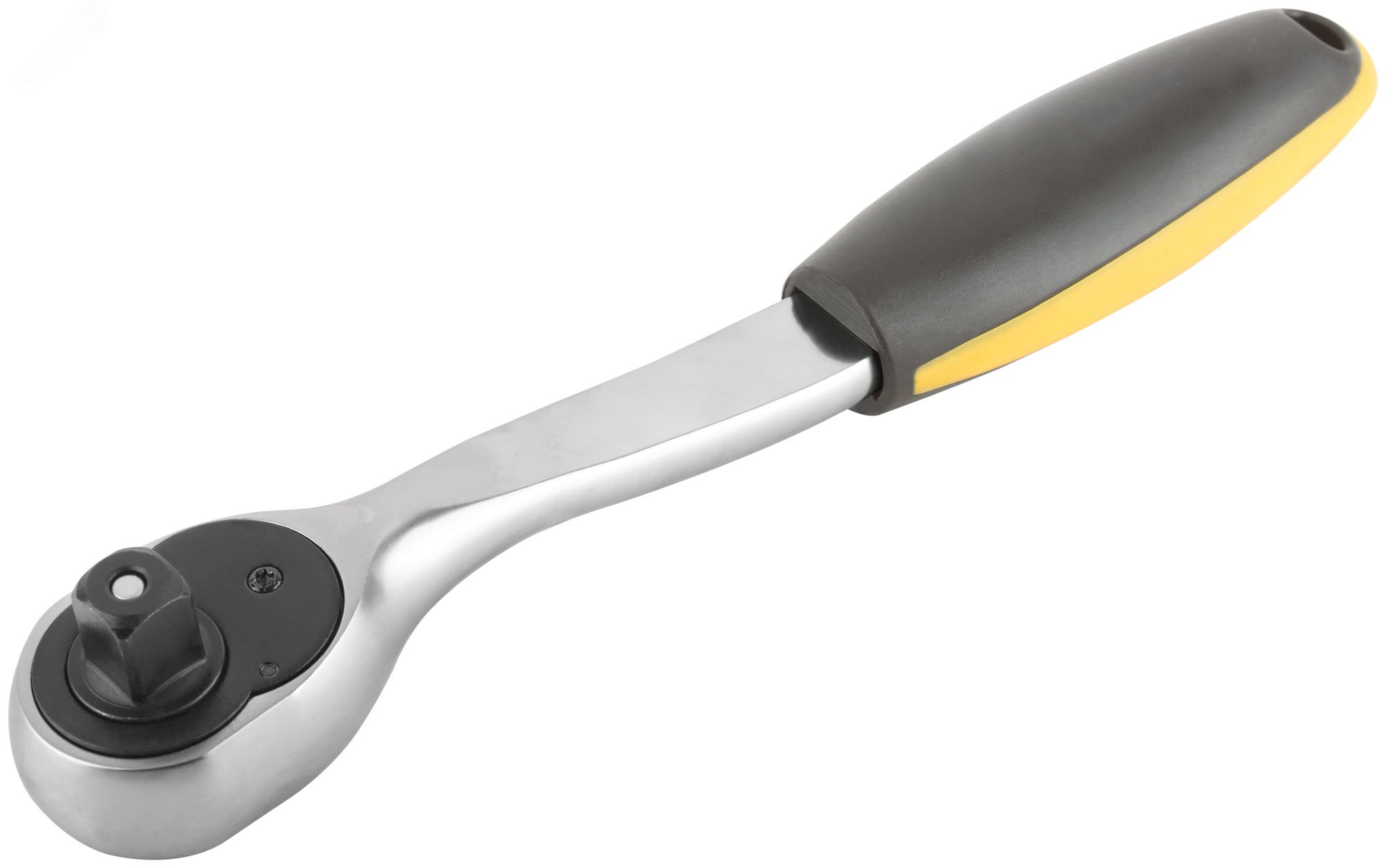 Вороток (трещотка) CrV, черно-желтая прорезиненная ручка, Профи 1/2'', 72 зубца 62353 FIT - превью 2