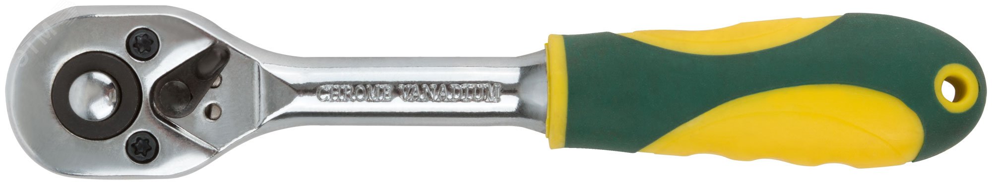 Вороток (трещотка) CrV механизм, пластиковая прорезиненная ручка 1/4'', 24 зубца 62375 FIT - превью 4