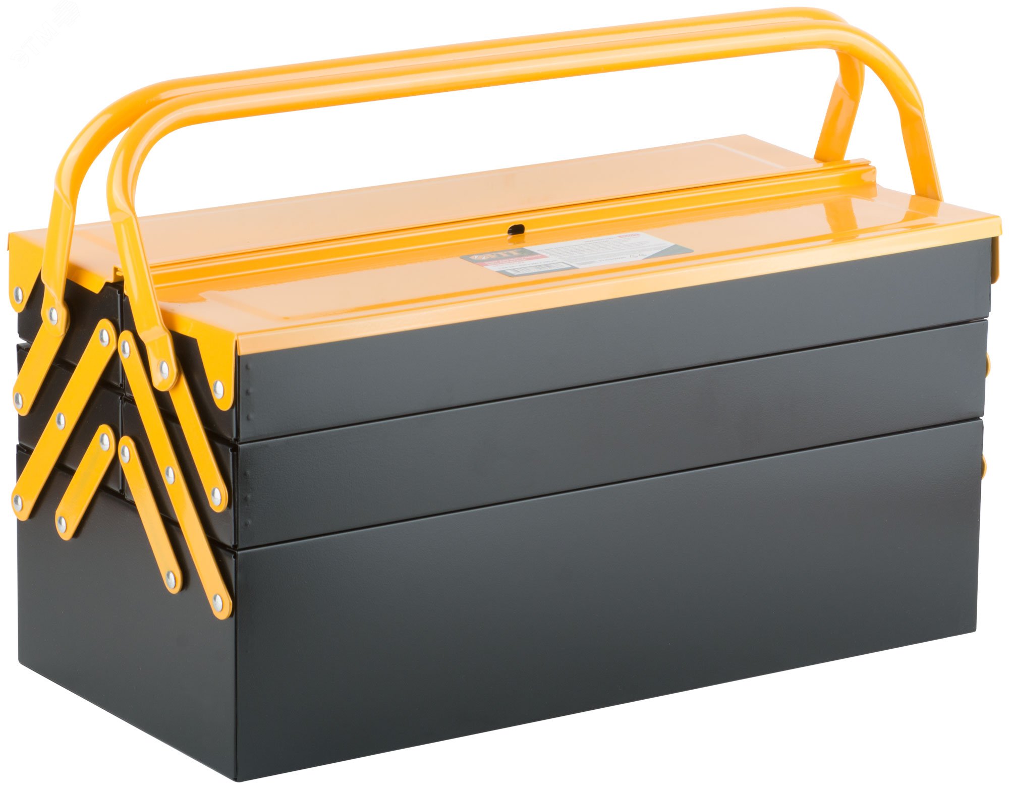 Ящик для инструмента металлический с 4-мя раздвижными отделениями 420х200х200 мм 65679 FIT - превью