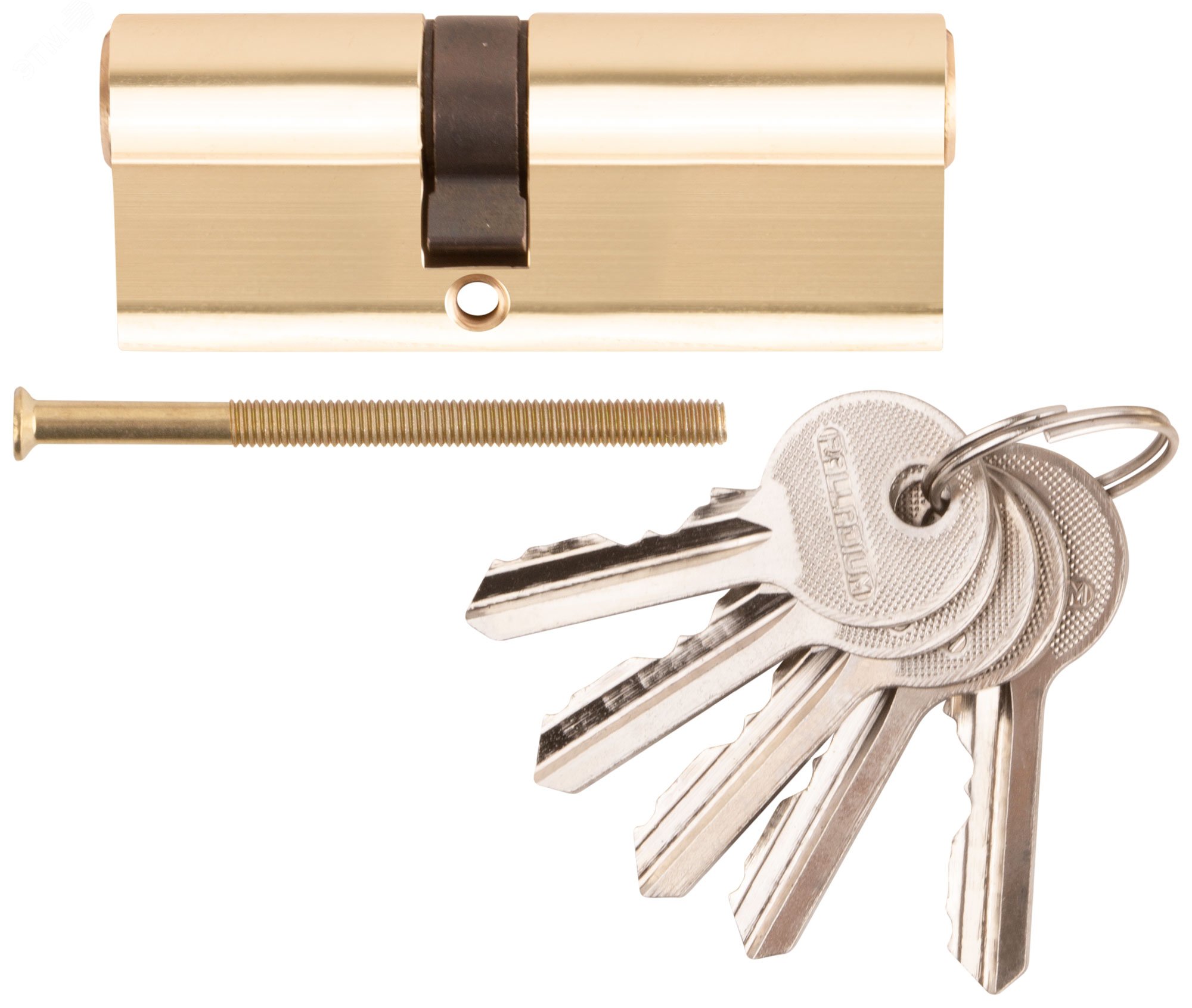 Изображение товара Цилиндровый механизм ''PALLADIUM'' асимметричный, 80 мм, ключ-ключ, латунь (шт)