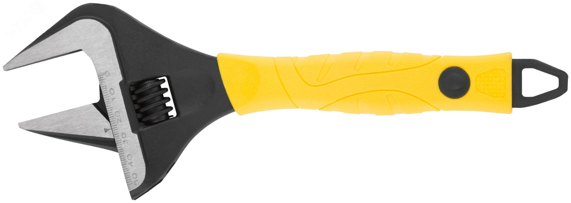 Изображение товара Ключ разводной ''Эталон'', CrV, узкие губки, шкала, экстра увеличенный захват, прорезиненная ручка 250 мм (50 мм) (шт)