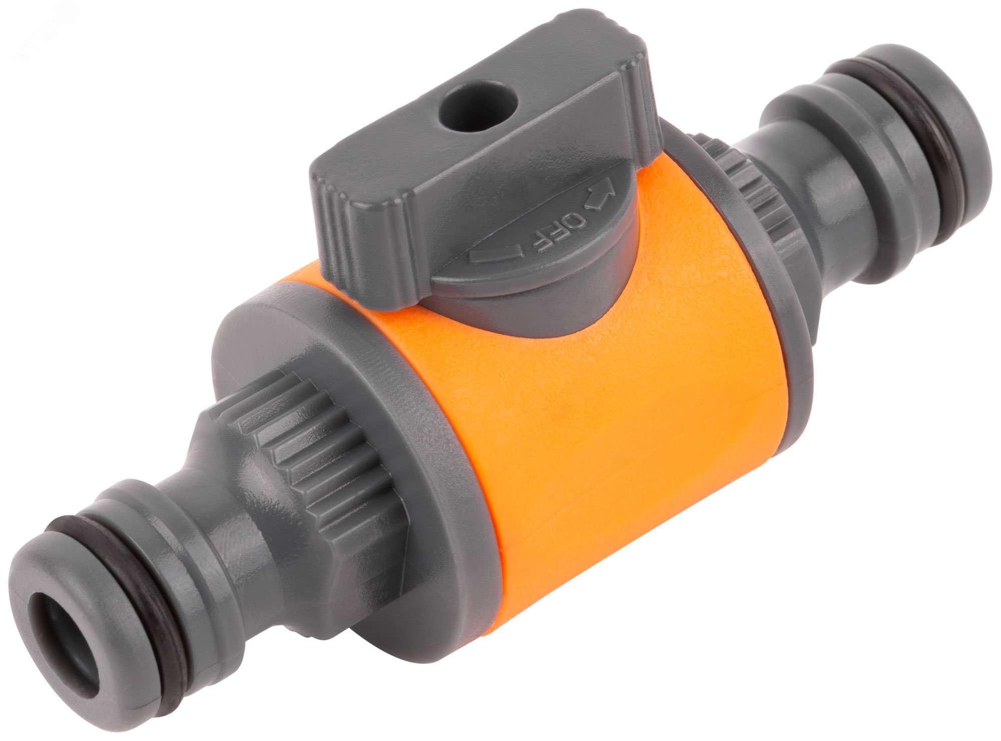 Изображение товара Переходник двухкомпонентный с запорным клапаном для шлангов