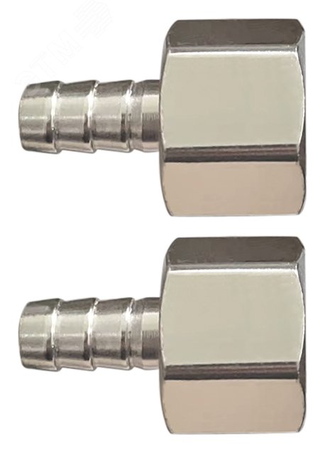 Изображение товара Адаптеры-соединители елочка 6 мм внутренняя резьба 1/4, стальные, никелированные, 2 шт