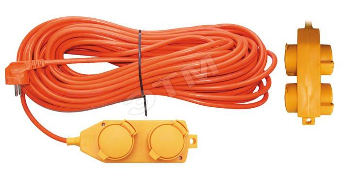 Удлинитель силовой влагозащищенный, IP-44, с заземлением ПВС (3*1,5) 4 ...