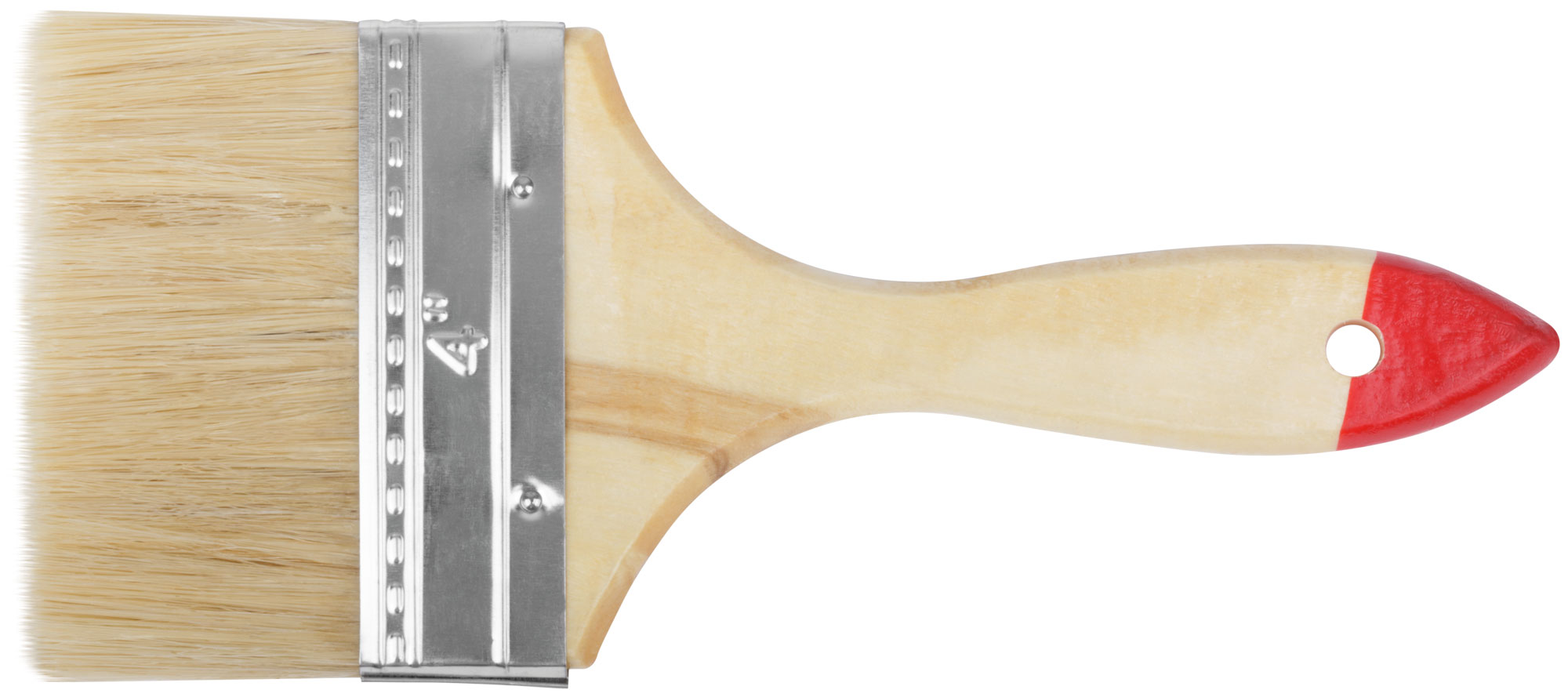 Кисть флейцевая ''Стандарт'', натур.светлая щетина, деревянная ручка 4'' (100 мм)