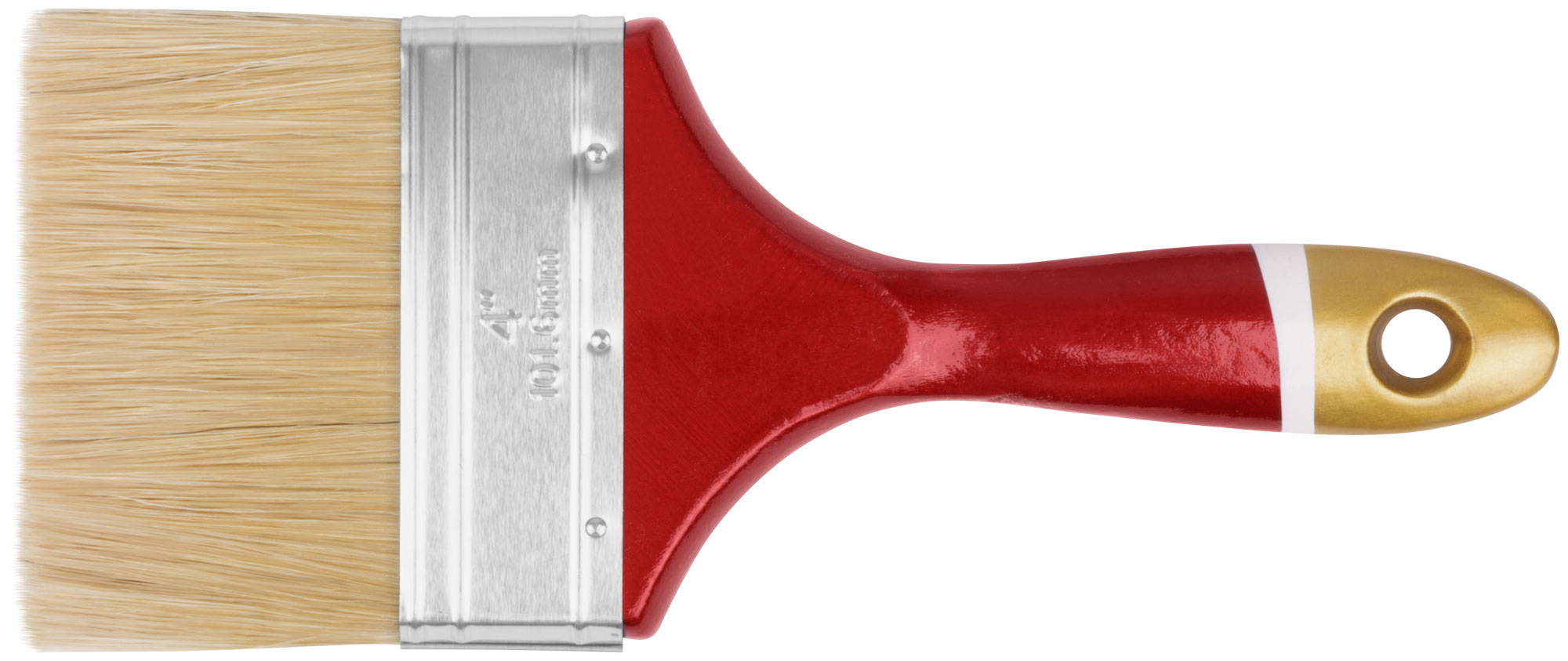 Кисть флейцевая ''Классик'', натуральная светлая щетина, деревянная ручка 4'' (100 мм)
