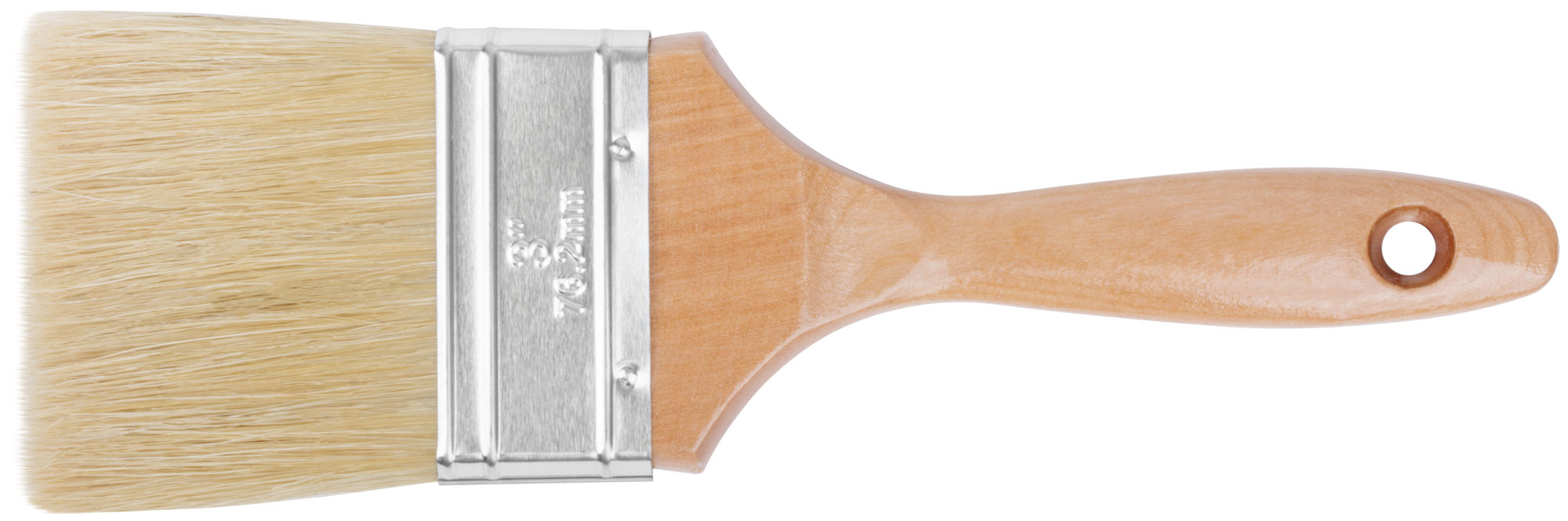 Кисть флейцевая ''Профи'', натур.светлая щетина, деревянная ручка 3'' (75 мм)