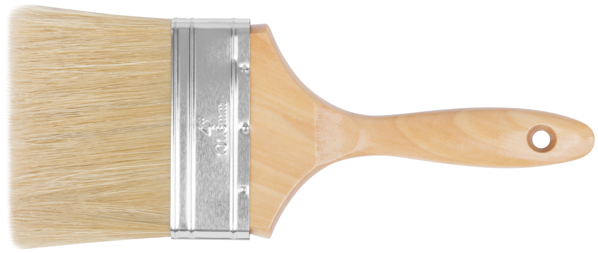 Кисть флейцевая ''Профи'', натур.светлая щетина, деревянная ручка 4'' (100 мм)