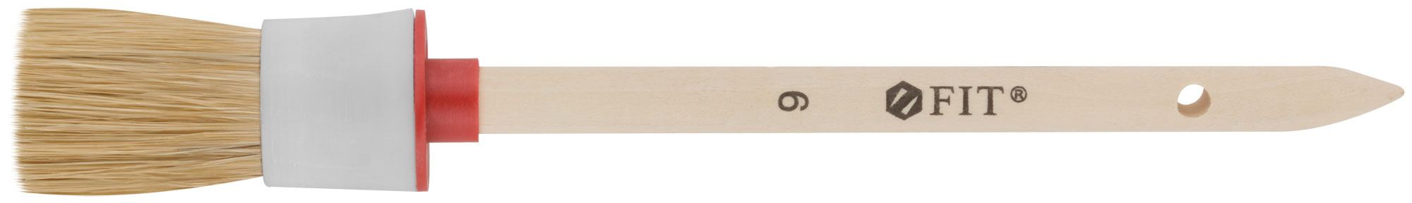 Кисть круглая, натуральная светлая щетина №6 (30 мм)