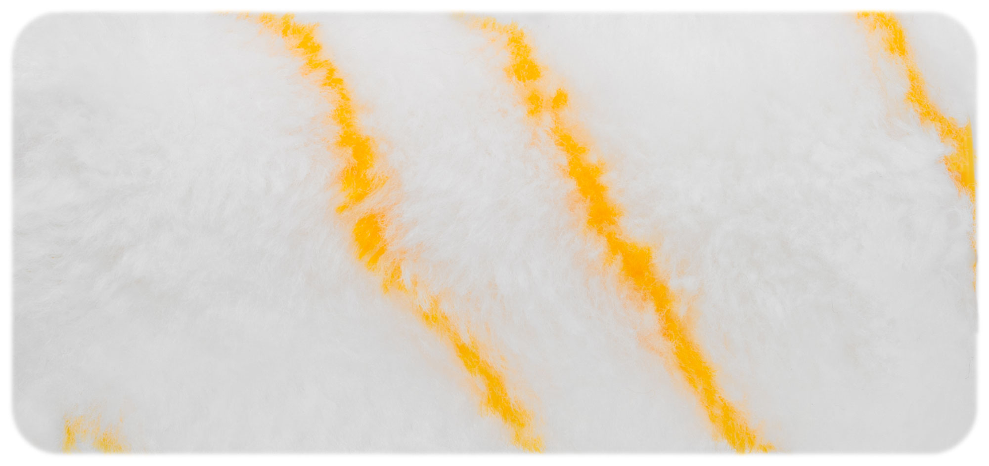 Ролик сменный полиакриловый белый с желтой полосой ''миди'', диаметр 30/54 мм, ворс 12 мм, 100 мм