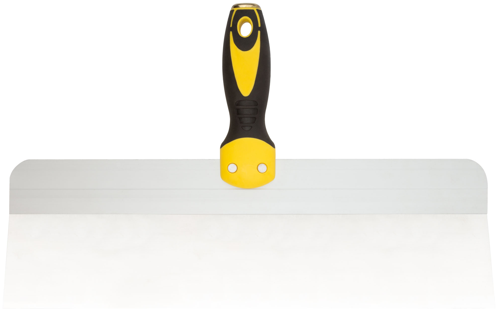 Шпатель фасадный нержавеющий Профи, прорезиненная ручка с метал.бойком 400 мм